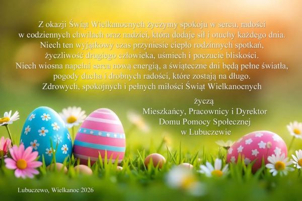 Kartka z życzeniami wielkanocnymi.
