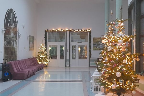 Boźonarodzeniowy wystój Domu - choinka, choinka i girlanda.